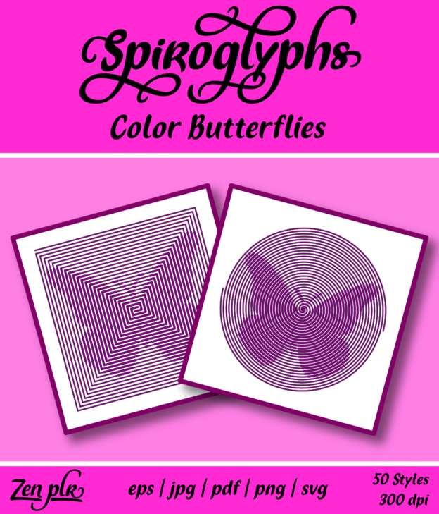 Zen PLR Spiroglyphs Butterflies Color Front Cover