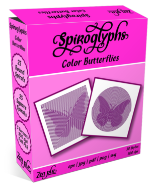 Zen PLR Spiroglyphs Butterflies Color Product Cover