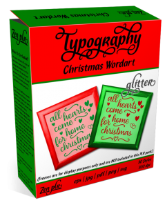 Zen PLR Typography Christmas Wordart Glitter Product Cover