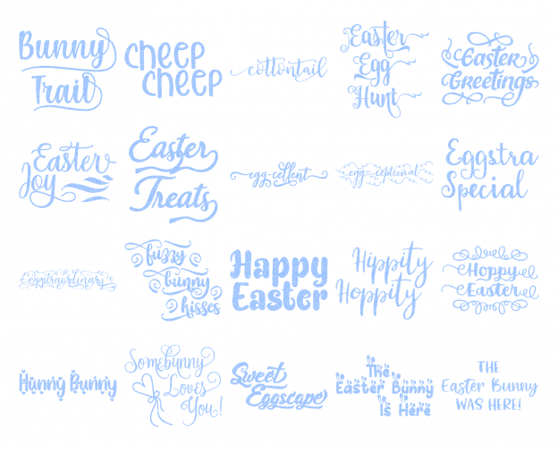 Zen PLR Typography Easter Glitter Wordart Light Blue
