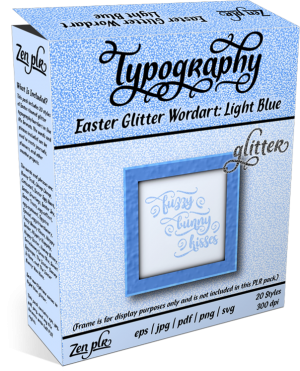 Zen PLR Typography Easter Glitter Wordart Light Blue Product Cover
