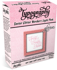 Zen PLR Typography Easter Glitter Wordart Light Pink Product Cover