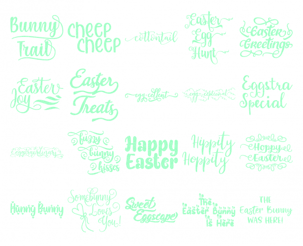 Zen PLR Typography Easter Glitter Wordart Mint Green