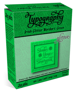 Zen PLR Typography Irish Glitter Wordart Green Product Cover