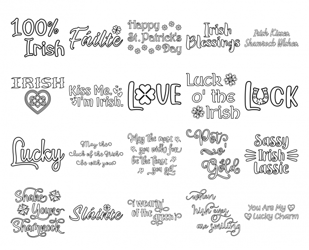 Zen PLR Typography Irish Wordart Outline