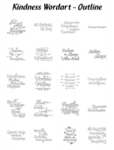 Zen PLR Typography Kindness Wordart Outline