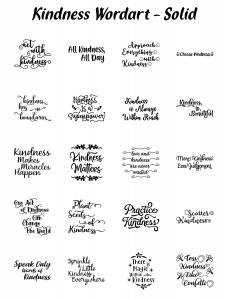 Zen PLR Typography Kindness Wordart Solid