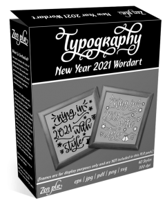 Zen PLR Typography New Year 2021 Wordart Product Cover