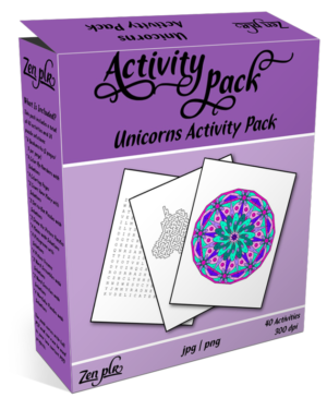 Zen PLR Unicorns Activity Pack Product Cover