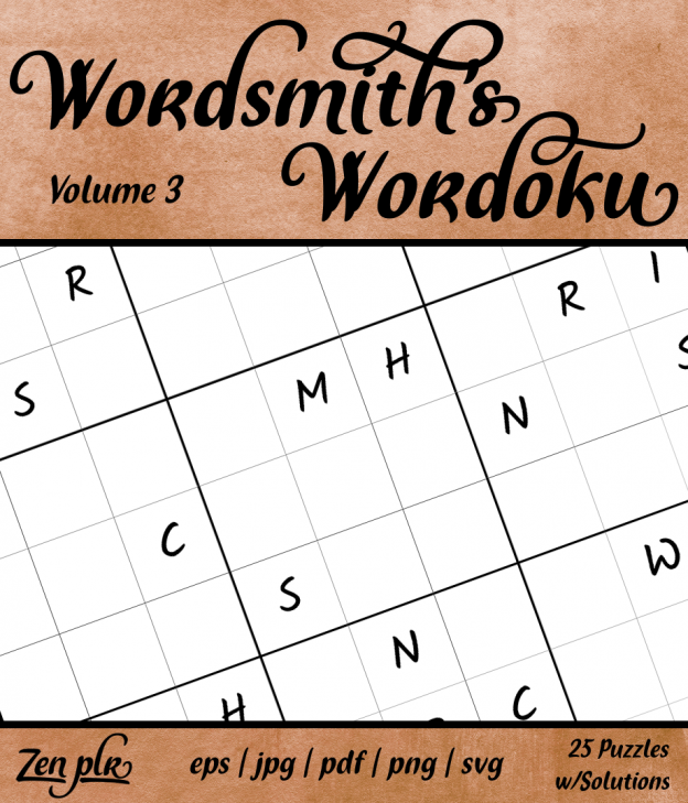 Zen PLR Wordsmith's Wordoku Volume 3 Front Cover
