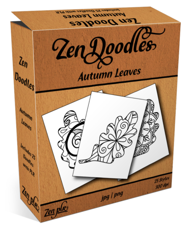 Zen PLR Zen Doodles Autumn Leaves Product Cover