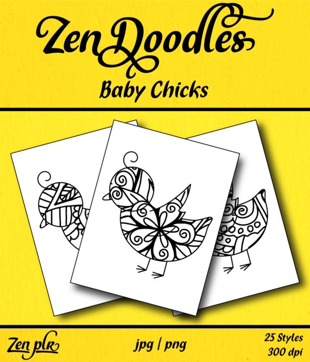 Zen PLR Zen Doodles Baby Chicks Front Cover