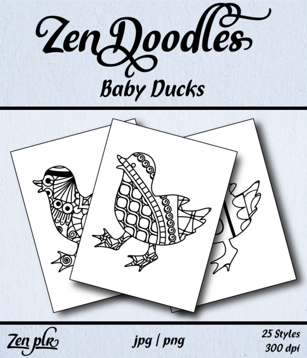 Zen PLR Zen Doodles Baby Ducks Front Cover