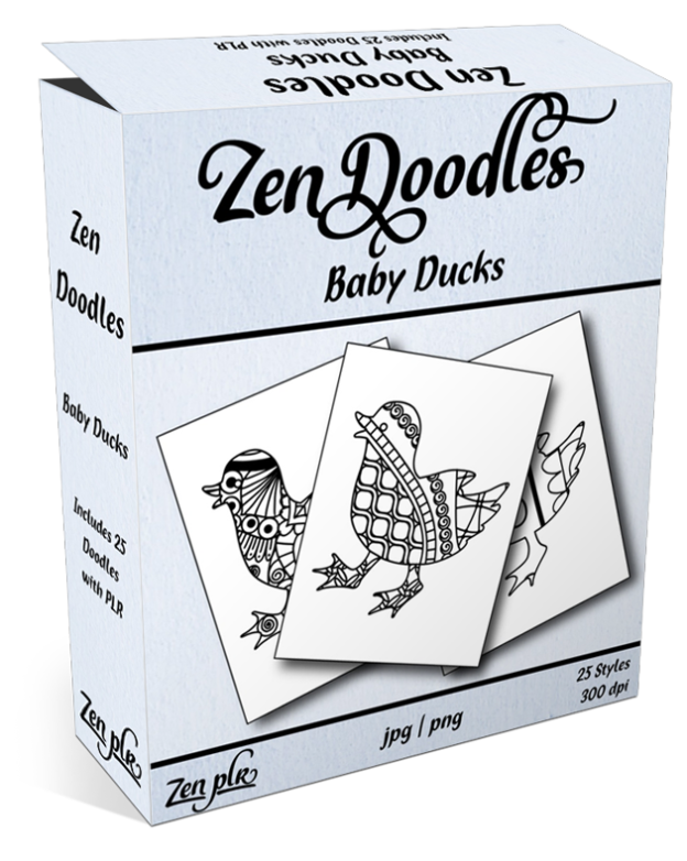 Zen PLR Zen Doodles Baby Ducks Product Cover