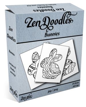 Zen PLR Zen Doodles Bunnies Product Cover