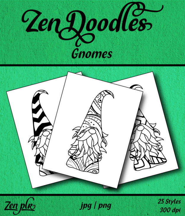 Zen PLR Zen Doodles Gnomes Front Cover