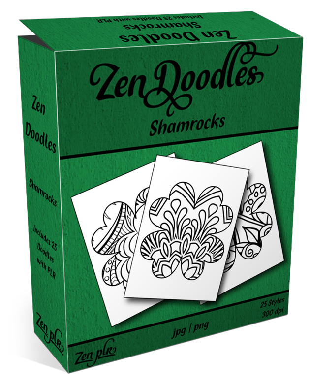 Zen PLR Zen Doodles Shamrocks
